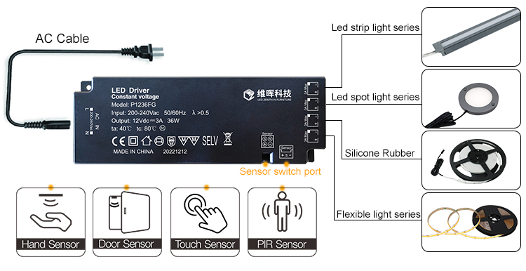 12V&24V ONOFF Сензорен сензор за ниско напрежение Димерен превключвател с индикатор01 (15)