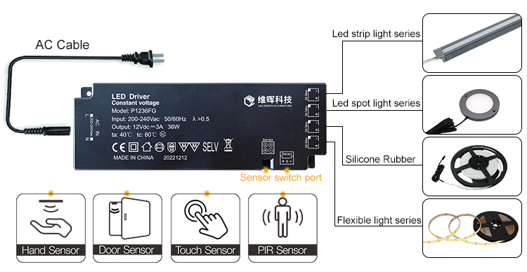 12V&24V Surfaced PIR Motion Sensor Switch For Wardrobe01 (15)