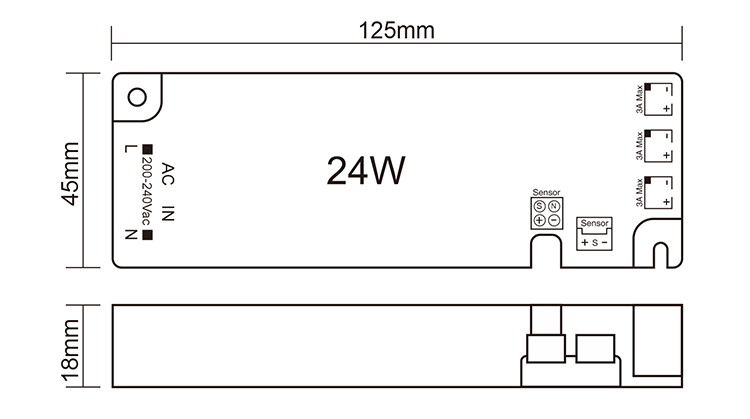 12W кабинетско светло LED осветлување Напојување со Dupont конектор-01 (6)