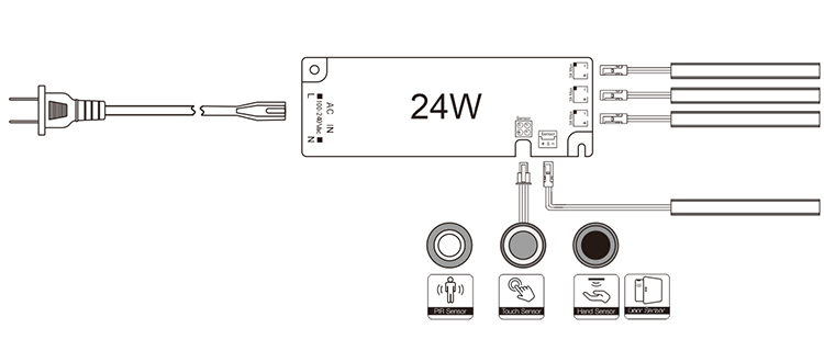 Alimentation d'éclairage LED pour éclairage d'armoire 12 W avec connecteur Dupont-01 (7)