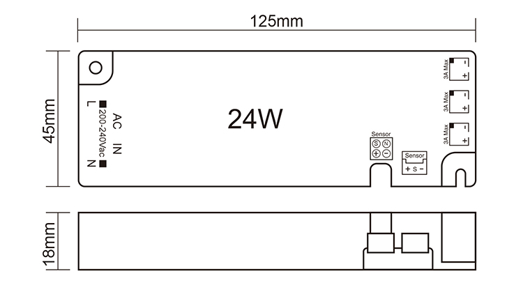 12 W korpusa gaismas LED apgaismojuma barošanas avots ar Dupont savienotāju (1)