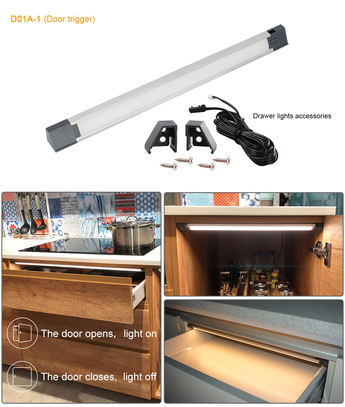 D01A-LED Strip light with door trigger sensor