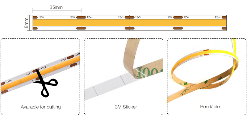 FC320W8-8 8MM Width COB led strip light (2)