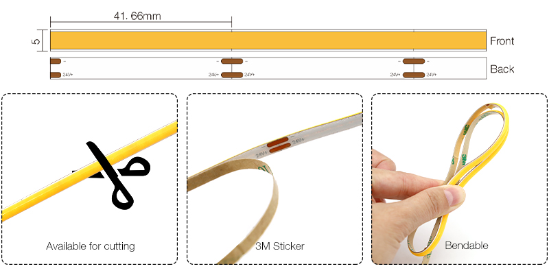 FC384W5-2 5MM Width COB led strip light (2)