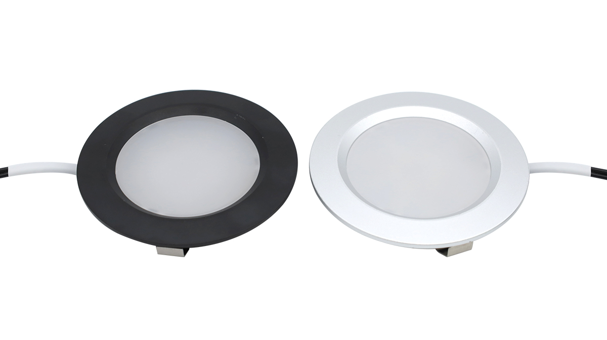 Aluminum led puck light-black&silver finish