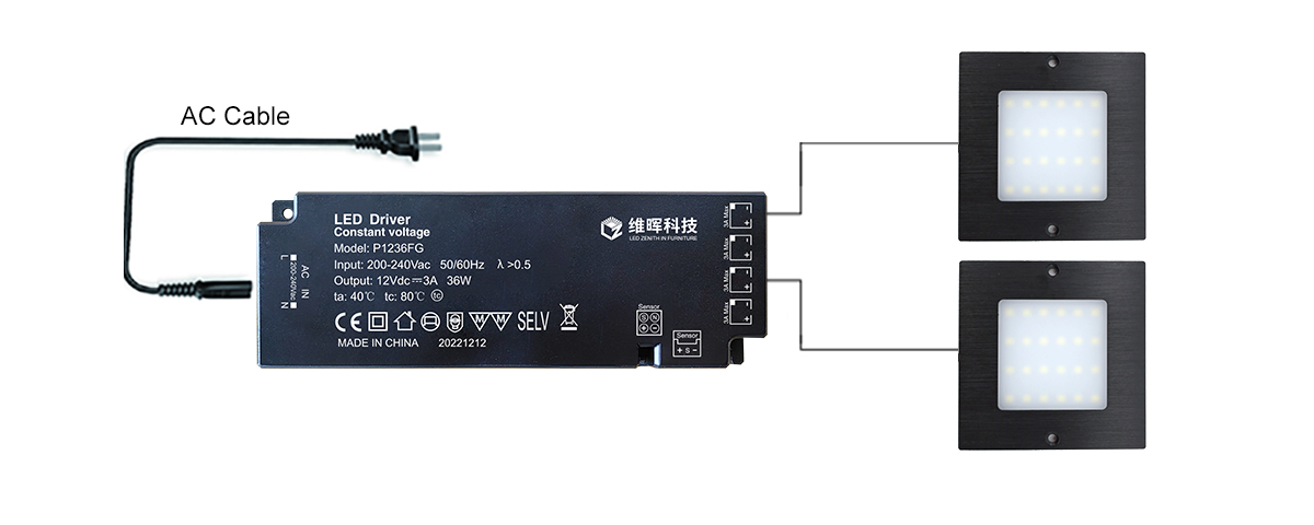 MB01-Flexible square panel light-connection