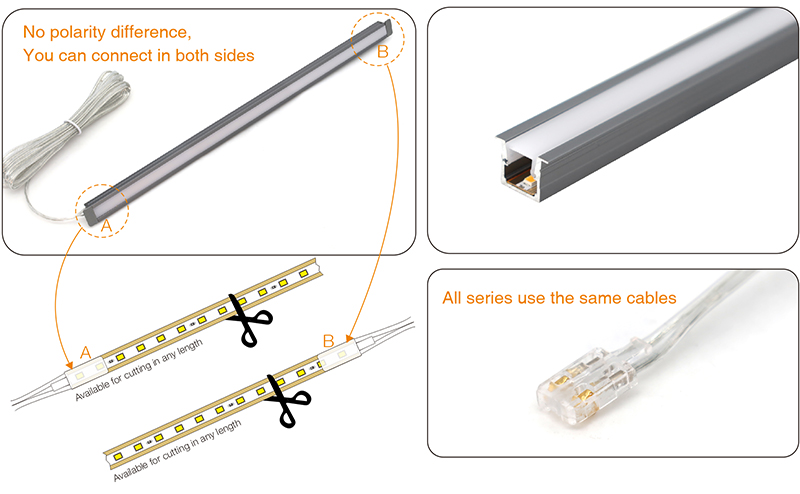 MH01B-Golden Cover LED Cabinet Strip light