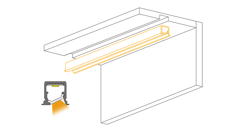 MH02B-12V24V LED Cupboard Strip light-installation