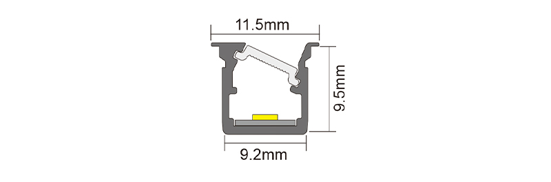 MH02B-Sleek Square LED Cabinet Strip Light-Section size