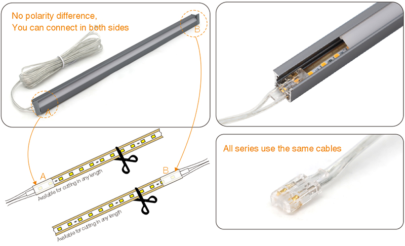 MH03B-Low Energy Consumption Oblique Strip Light-No polarity difference