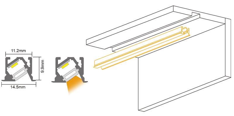 MH03B-Smooth Recessed Strip Light-installation