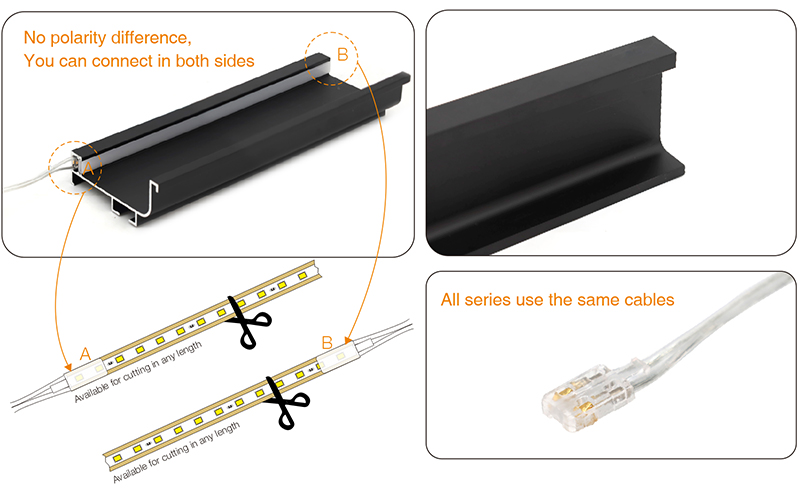 MH07B-Base cabinet handle-free light-No polarity difference