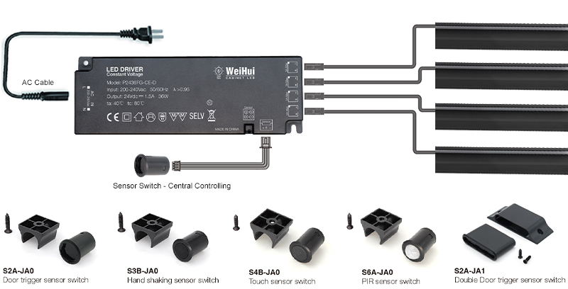 MH07B-Base cabinet handle-free light-connection2